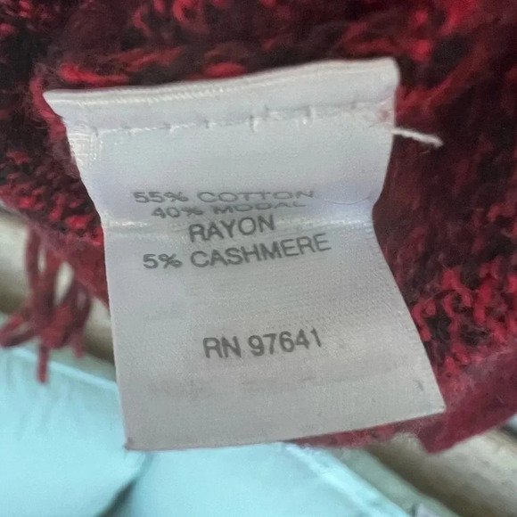 Jill Kimono Cowlneck Cashmere Blend Drawstring Sweater Red Sz M - Picture 4 of 4